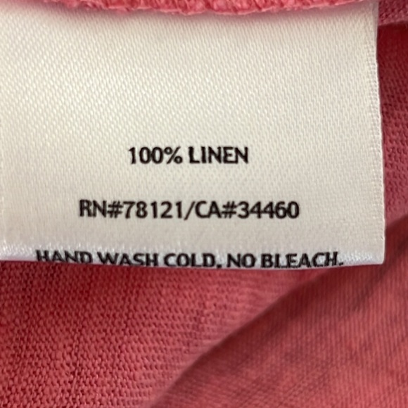 Eileen Fisher Linen Coral Top Sz XS - Picture 4 of 5